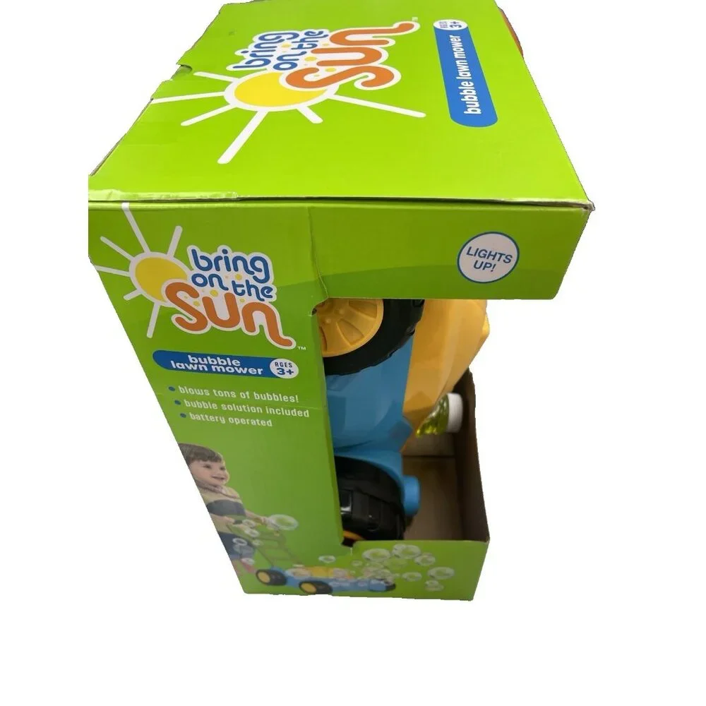 TODDLER TOY'S Bring On The Sun Bubble Lawn Mower Lights Up! AGES 3+